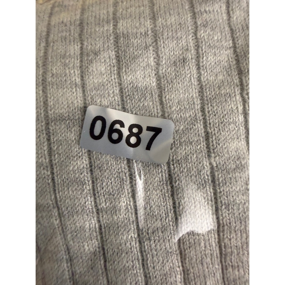 PAIGE Sweater Womens L Gray Ribbed Knit Ruffle Bell Sleeve Crew Neck Pullover - Picture 10 of 10